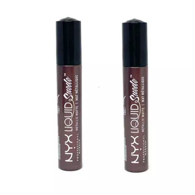 Pack of 2 NYX Liquid Suede Metallic Matte Cream Lipstick, Neat Nude LSCL32