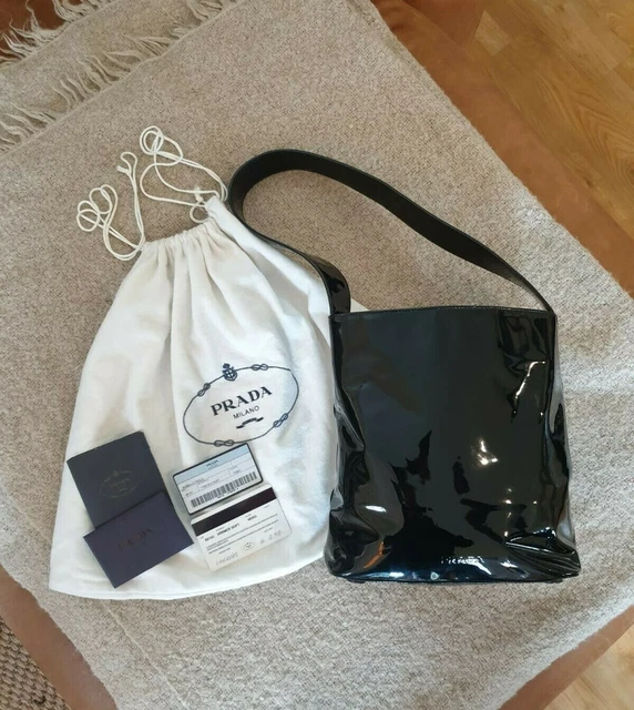 AUTHENTIC VINTAGE BLACK Patent Prada Bag 200.00 PicClick UK