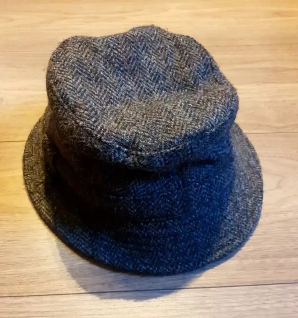 Harris Tweed Mütze Herren Trilby braun Failsworth Vintage Wolle pfleckige Blinden