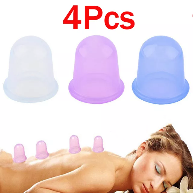 Lots 4Pc Silicone Vacuum Therapy Anti Cellulite Massage Body Facial Cupping Cups