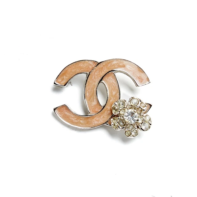 CHANEL 04P BROCHE CC Brooch Silver flower enamel EUR 550 00 PicClick FR