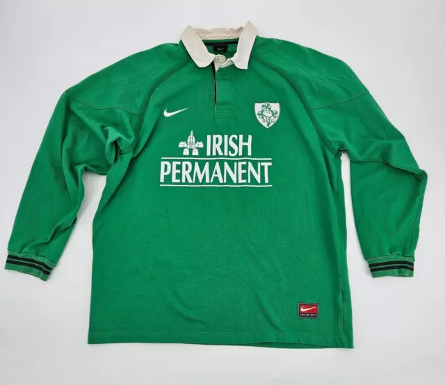 VINTAGE NIKE IRISH Permanent Ireland Rugby IRFU Shirt Men's XL Long ...