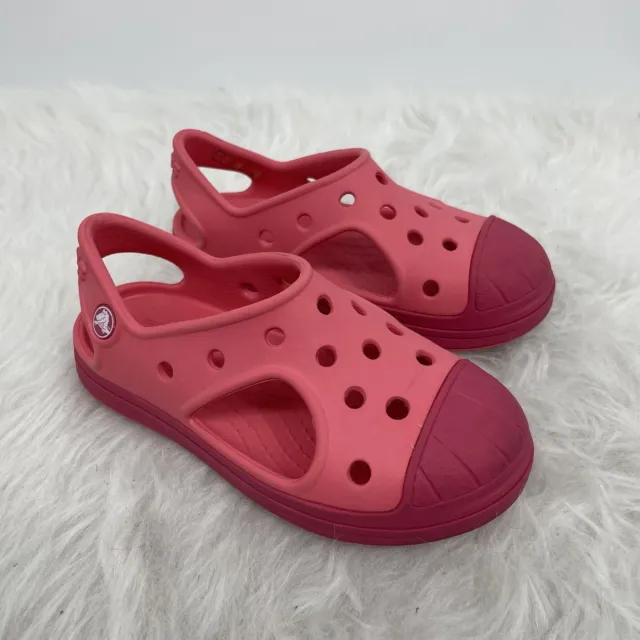 CROCS Bump It Clog Slip On Shoe PINK Youth Girls Size 10 Sandals