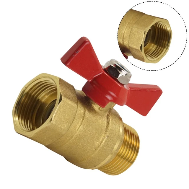 1/2Inch 3/4Inch Ball Valve Wing Handle Red IG AG Shut-off Valve Ball Valve Brass