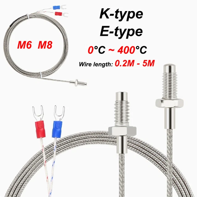 M6 ve K/E tipo sensore sonda termocoppia 1M 2M 3M 4M 5M cavo per