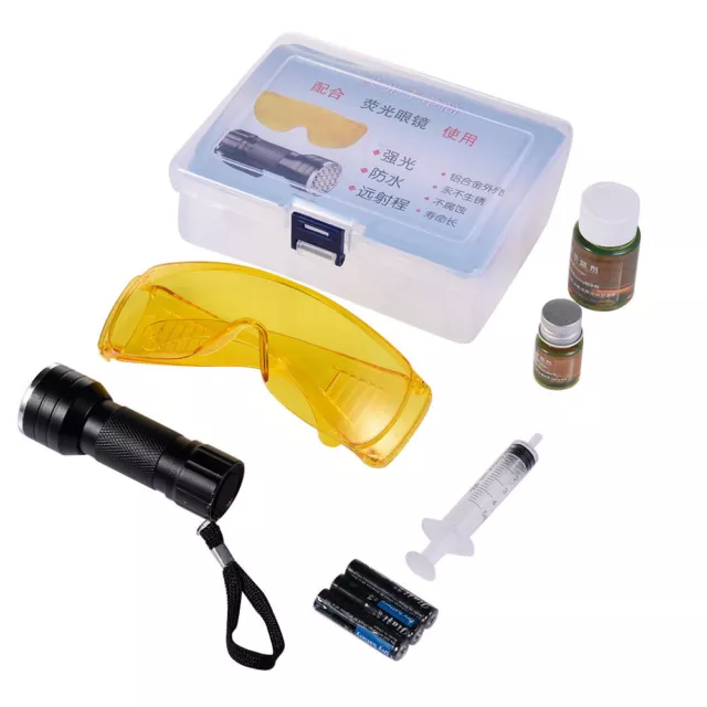 Oil Leak Detection Kit UV Dye Leak Detector Tool Goggles Flashlight Detection