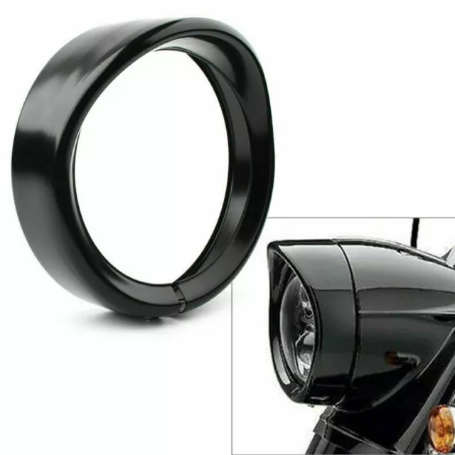 7 Zoll Scheinwerfer Lampen Zierring Trim Ring schwarz für Harley Touring 83-13