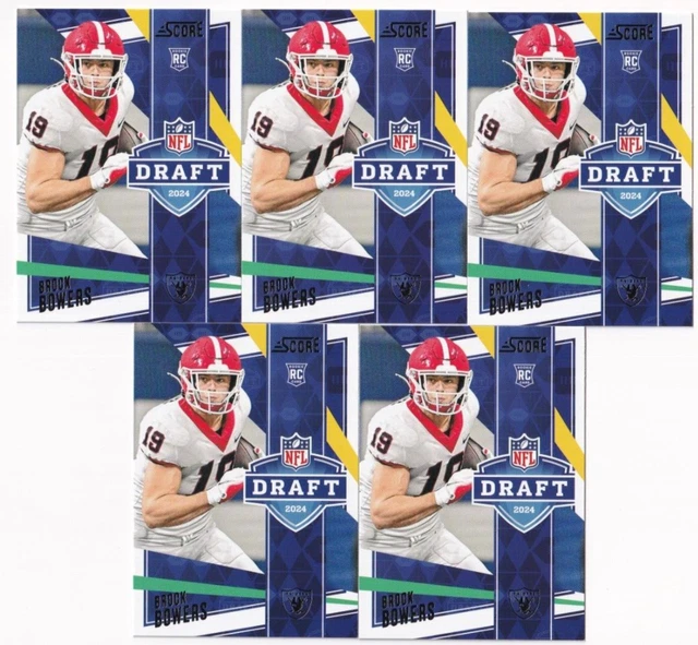 (5) BROCK BOWERS 2024 SCORE 2024 NFL DRAFT ROOKIE INSERT LOT 10