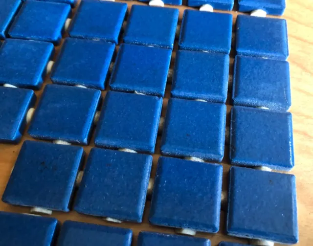 c. 1958 NOS Gorgeous matte blue teal Japan Ceramic tiles 100+ pieces MCM!