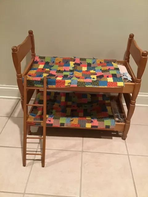 Vintage 1950’s Stacking Maple Or Birch Doll Bunk Bed With Ladder - LOCAL PICKUP