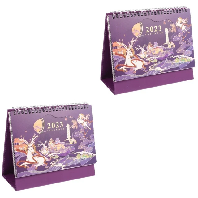 2 Count Calendario Da Tavolo 2023 Topper Da Scrivania Antico Decorazioni Ufficio