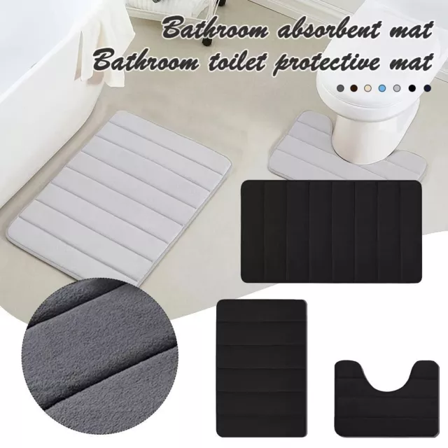 3Pcs/Set Dry Fast Bath Mats Sets Water Absorption Soft Rugs  For Home Floor