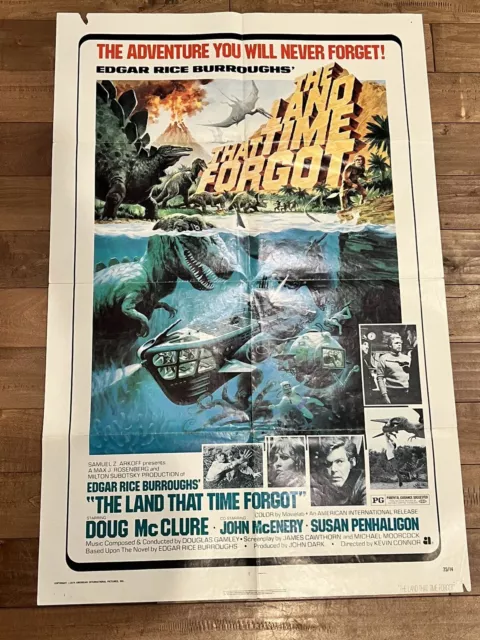 Vintage Original 1974 Burroughs The Land That Time Forgot 27" x 41" Movie Poster