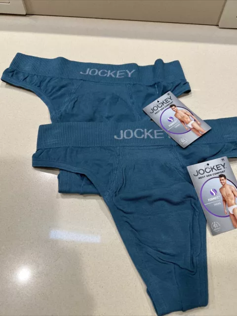 2 JOCKEY MENS Turquoise formfit Modal seamfree G-string Thong Underwear ...