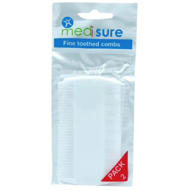 2 Fine Tooth Combs Head Lice/Egg/Fleas/Nits Remover & Detection Comb - 2 Pack