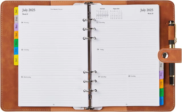 KALENDER 2025 A5 Nachf&uuml;llbar,Terminplaner/Wochenplaner Ringbuch Mit