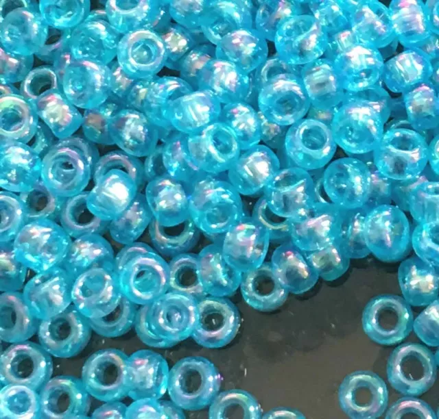 8/0 Japanese TOHO Seed Glass Round Beads Transparent-Rainbow Aquamarine 10-Grams