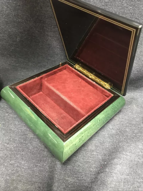 Vintage Reuge Splendid Lacquered Birdseye Maple Wood Music Box Inlaid Flowers 2