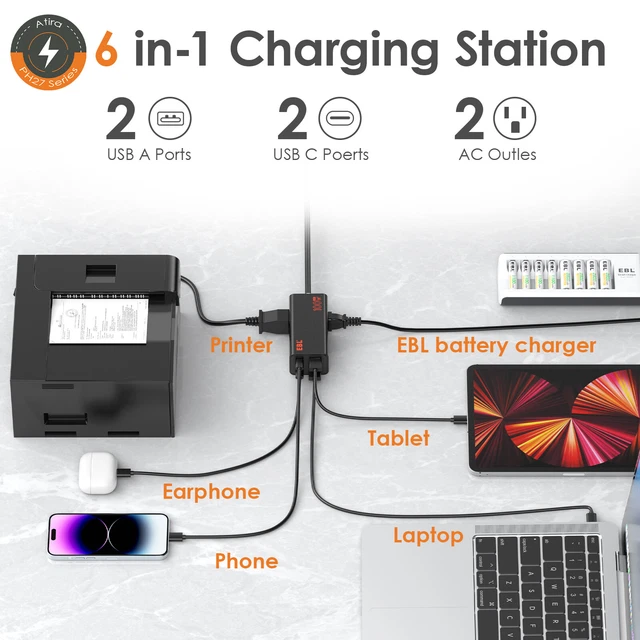 EBL 100W USB C Wall Charger Station with HDMI 6-in-1 Desktop Charger 2