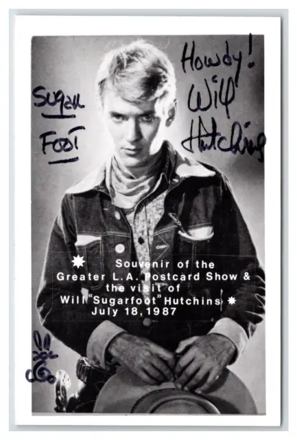 Will Hutchins Sugar Foot ~ AUTOGRAPHED RPPC Los Angeles postcard show Souvenir