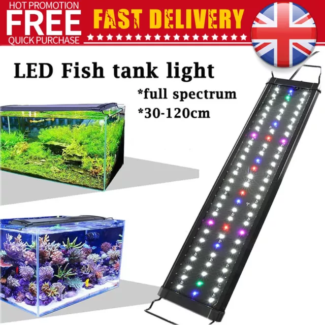 Aquarium Fish Tank Aquarium Light LED Waterproof Full Spectrum Aqua Lamp RGB UK