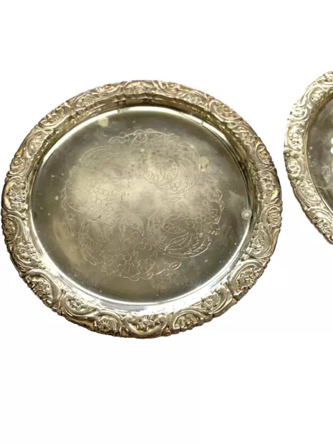 AB Segerstrom & Svensson Eskilstuna Sweden Vintage Set of 3 Silverplate Coasters