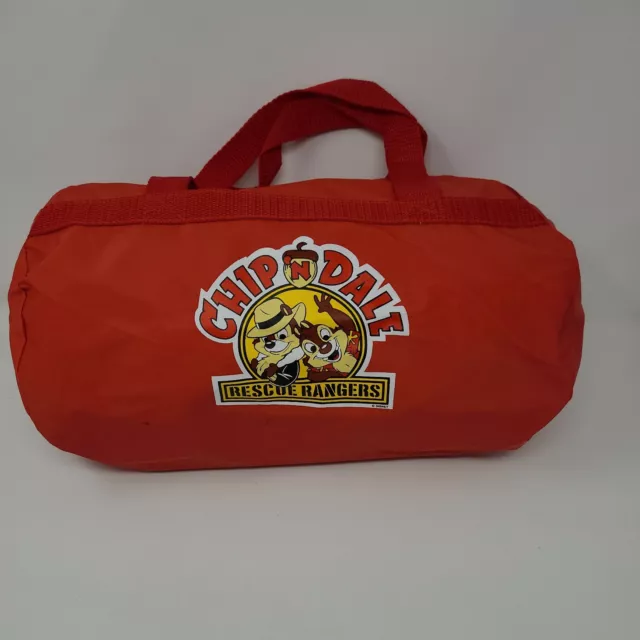 DISNEY CHIP ‘N Dale Rescue Rangers 14” Red Vinyl Zipper Duffle Bag ...