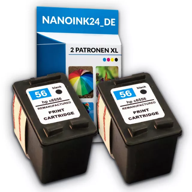 2 cartucce d'inchiostro per HP 56XL Deskjet 5150 W PSC 1205 1210 su Nano