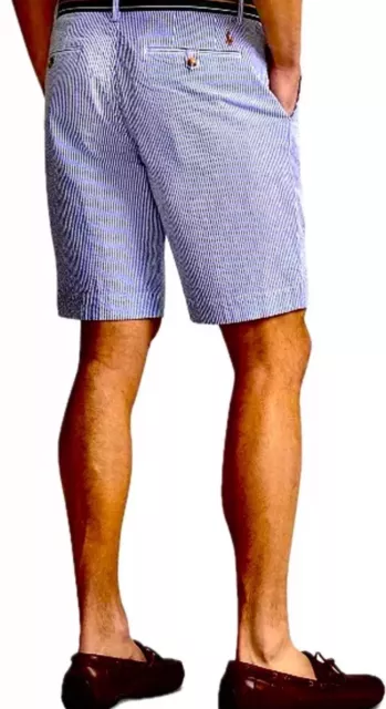 Ralph Lauren Polo Men’s NWT Seersucker Stretch Blue Striped Classic Shorts Sz 38 3