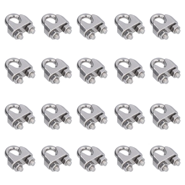 20 pz morsetto corda in acciaio inox resistenza all'usura hardware