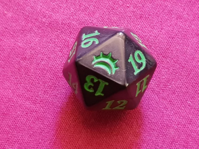 Magic The Gathering PLANECHASE BLACK/GREEN D20 SPINDOWN DICE DIE New MTG