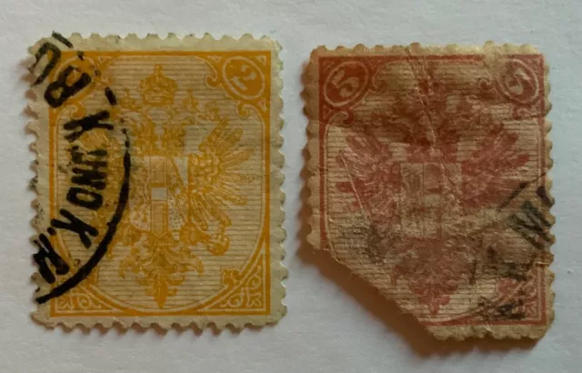 BOSNIA ERZEGOVINA 1879  Coat of arms da 2 e 5 cent