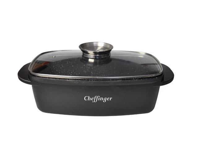 Bräter Deckel Induktion Pfanne Schmortopf Marmorbeschichtung Aluguss 32cm