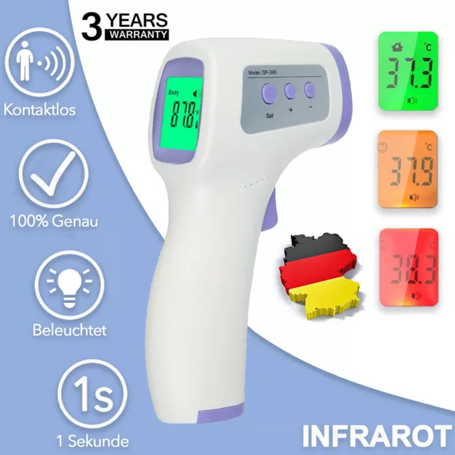 Digital Fieberthermometer Infrarot Stirn Thermometer Kontaktlos Baby& Erwachsene