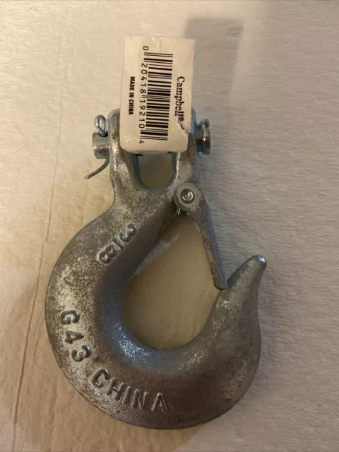 Campbell Clevis Slip Hook w/ Latch Zinc Plated Grade 43 3/8" - T9700624.      A3