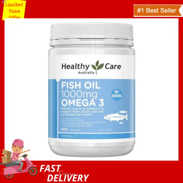 Healthy Care Fish Oil 1000mg Softgel Capsules, Blue, 400 Count