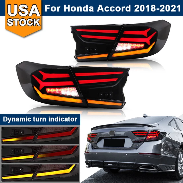 SMOKED LED TAIL Lights For Honda Accord 20182021 Sequential Rear Lamps