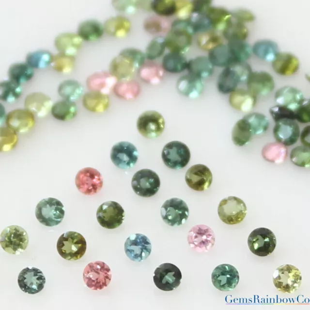 Multi Colour Tourmaline 2mm and 2.5mm Round Faceted Loose gemstones AAA Quality