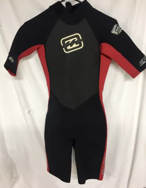 Billabong Foil 2:2 Super Flex Boys Size 14 Black & Red Zip Back Wetsuit