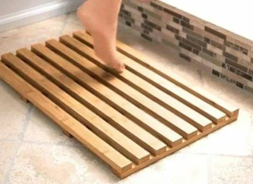 Wooden Duckboard Natural Wood Bathroom Bath Shower Anti Slip Mat Duck Board 2