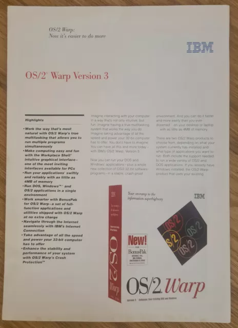 IBM - OS/2 Warp Version 3 (Advertising Brochure)