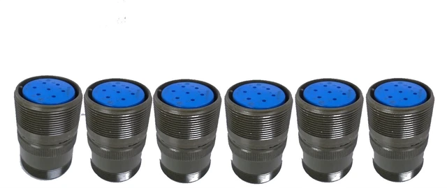 (6) AMPHENOL - PN: 24-27S - Industrial/Military 7 Pin (F) CONNECTOR Solder Cup