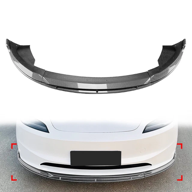 FRONT BUMPER SPOILER Splitter Lip Body Kit For Tesla Model 3 2024-2025 ...