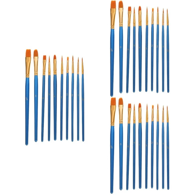 30 Pcs Acrylic Brush Set Oil Paint Brushes Travel Set Multipurpose