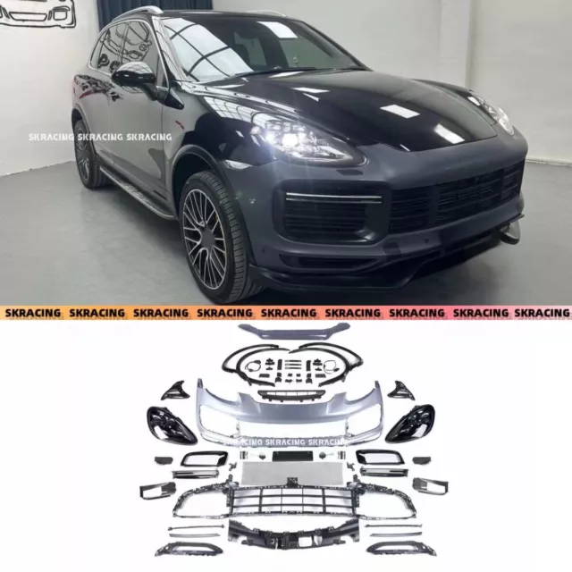 Fits Porsche Cayenne 958 11-18 Front Bumper Headlight Upgrade 9Y0 Turbo Body Kit