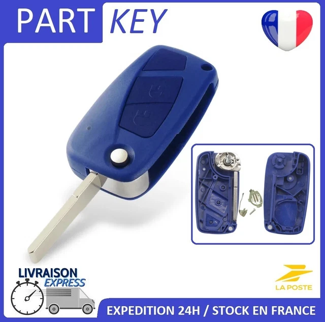 Coque De Clé Pour Fiat Croma, Punto, Bravo, Stilo - 3 Boutons, Noir - Neuf
