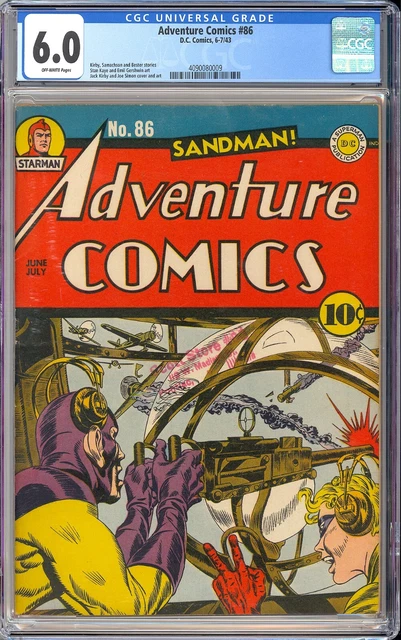 Adventure Comics #86 Nice Simon & Kirby Cover Art Golden Age DC 1943 CGC 6.0