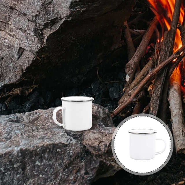 Multi-Gebrauch Emaille Wasserbecher Camping Kaffeetasse Tragbare Emaille Tasse L