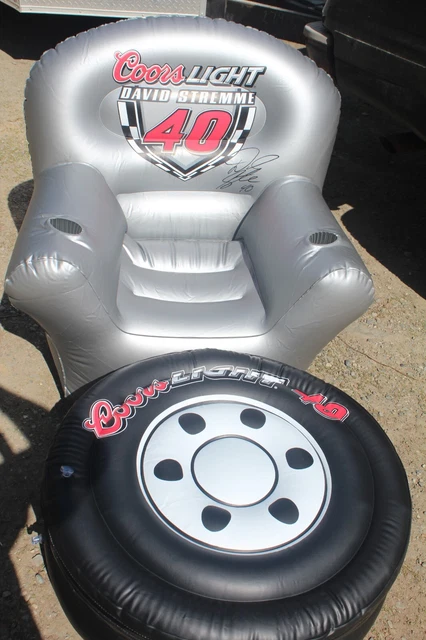 RARE !!! Nascar Inflatable Coors Light #40 David Stremme Party Cooler Tire Chair
