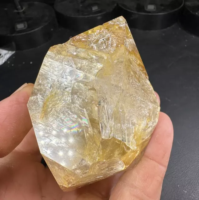 Large Golden Aura Healer Herkimer Diamond Quartz Crystal / from New York